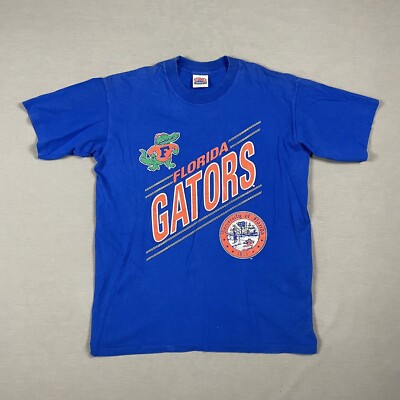 VTG Florida Gators T-Shirt Mens Large Blue Nutmeg BIG LOGO 90s