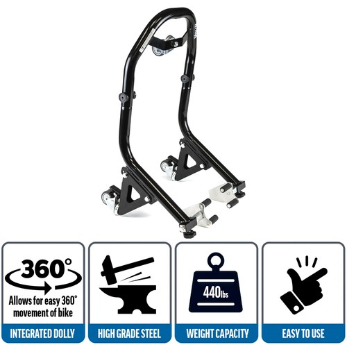 Motorcycle Front Fork Lift Stand w/ Dolly Wheels For 2011-2013 Yamaha FZ8 - Picture 3 of 9