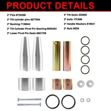 For Bobcat Bobtach Pin and Bushing Kit Skid Steer Loader Bucket Lower Upper