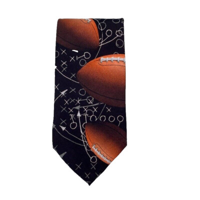 VTG Just Balls Football Zone Neck Tie 2000 Ralph Marlin Play Game USA Polyester