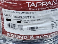 Southwire/Tappan R40014 18/8C Shielded Communication/Alarm Cable CMR Gray /50ft