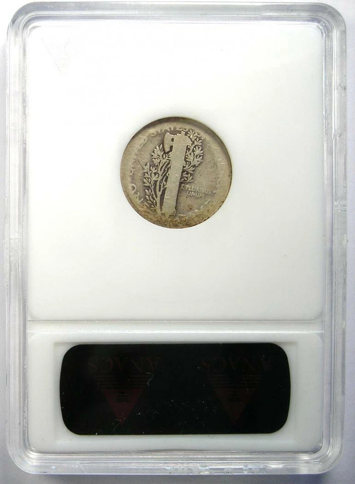 1916-D Mercury Dime 10C Coin - Certified ANACS AG3 - Rare Key Date! - Image 3 of 4