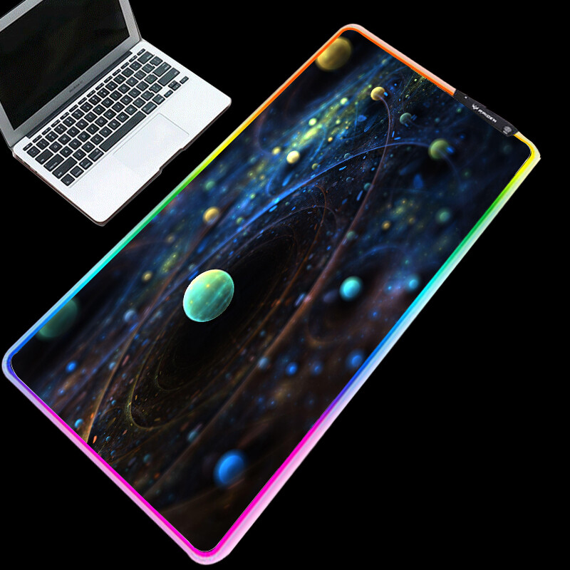 RGB Gaming Mouse Pad Large Galaxy Desk Mat with LED Lights-image