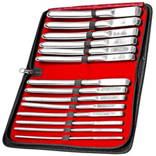 Deluxe Flat Ended Sound Kit, 14 Pieces Surgical Steel Male Urethral Sounding Set
