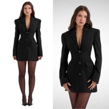 House of cb XS Tall Amia Black Blazer Mini dress black