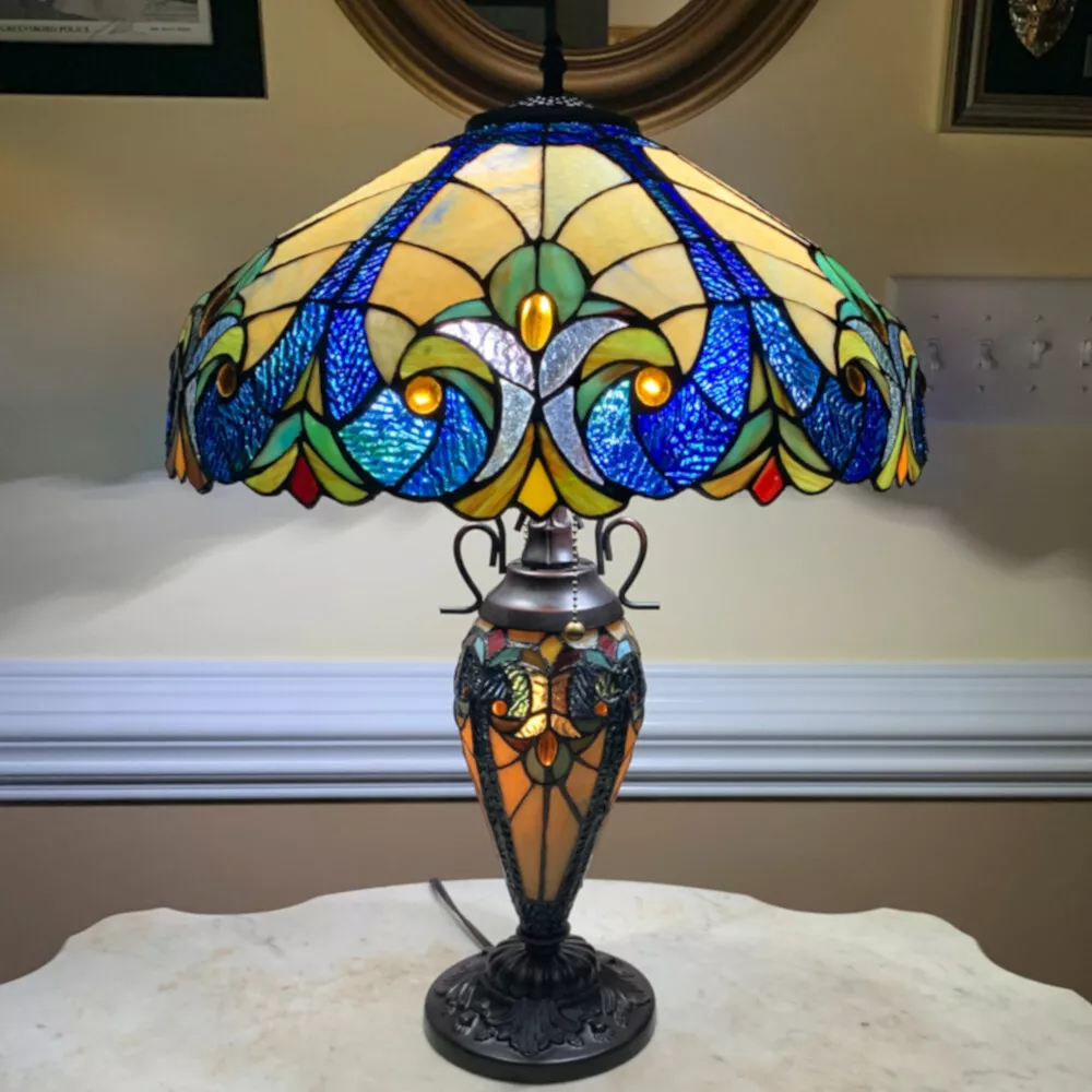 Tiffany style on sale stained glass lamp