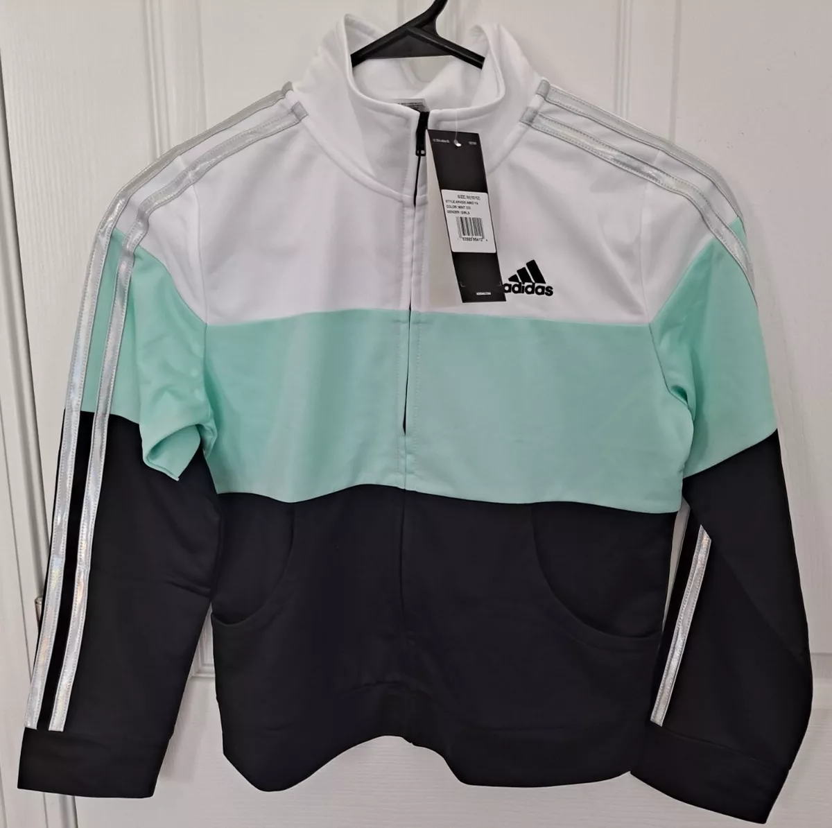 Girls Adidas Colorblock Zip Up Jacket Size M 10 12