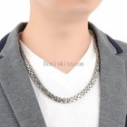Thick Stainless Steel Byzantium Chain Necklace For Men - Silver Or Gold Tone, Flat Link Design, Durable & Stylish 3 thumbnail image