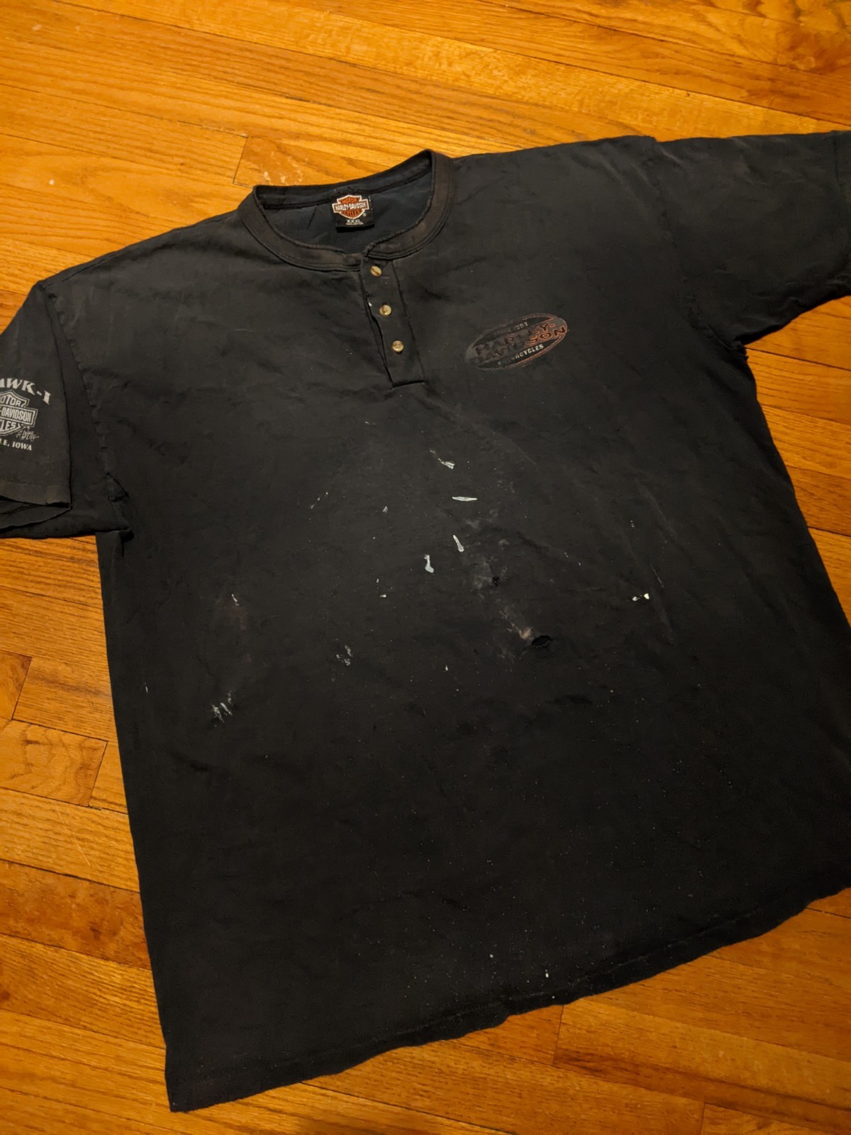 Vintage 90s Harley Davidson Motorcycles Men's Black Faded Paint T-shirt sz XXXL