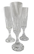 Stunning Baccarat French Vintage Cut Crystal Champagne Flute Glass Set