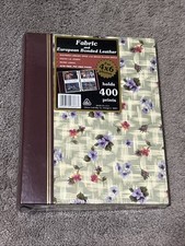 New Vintage Floral Fabric and European Bonded Leather 4x6 Photo Album Holds 400