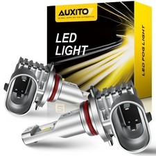 2x Auxito H10 Led Foglight Bulbs Drl Daytime Running Light Kit Extremely Bright
