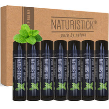 Natural Beeswax Lip Balm 7-Pack  Peppermint   Black Tubes  Standard 0.15 Oz Tu