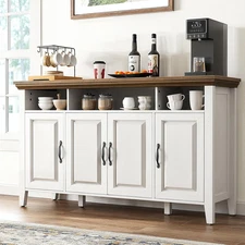 Sideboard Buffet Cabinet with Storage, 55" Farmhouse Kitchen Buffet Bar Table 4
