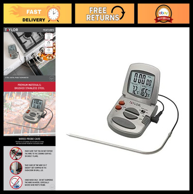 Programmable Instant-Read Digital Meat Thermometer, Stainless Steel Probe for BB