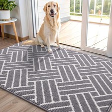Indoor Door Mat 40x32 Low-Profile Dirt Resistant Doormat Grey