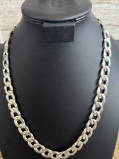 Vintage Signed Napier Silver Tone Curb Link Statement Necklace 24  