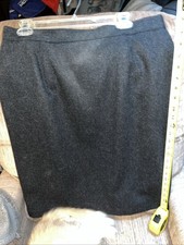 Sag Harbor 18 Black Pure Wool Lined Midi Skirt Back Vent Classic Vintage NEW