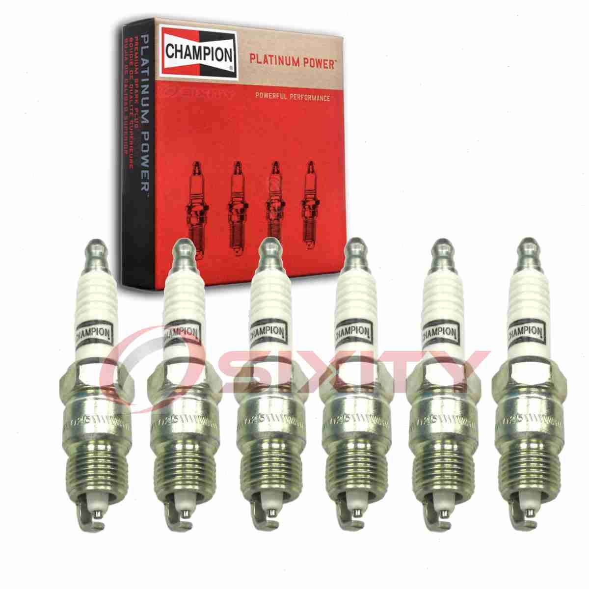 6 pc Champion Platinum Spark Plugs for 1975-1980 Dodge D200 3.7L L6 Ignition jl