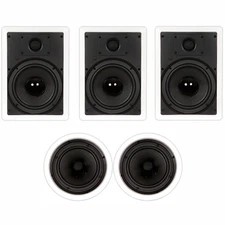 Theater Solutions TS-85 Flush Mount 5 Speaker Set with 8" Woofers In Wall