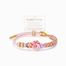 To My Daughter-in-Law, You Are My Daughter-in-Heart Peach Blossom Knot Bracelet,