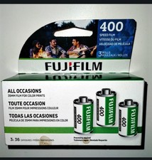 New FUJIFILM 400 ISO 35mm Film 3-Pack - 36 Exposures Color Print Film SEALED