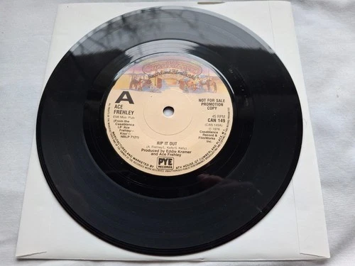 ACE FREHLEY KISS  RIP IT OUT / WHATS ON MY MIND PROMO ONLY BLACK VINYL  7"  MINT