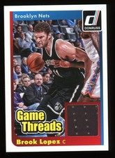 2014-15 Panini Donruss Game Threads Brook Lopez #2 Game Used Jersey Relic Card