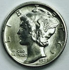 1935 S MERCURY DIME! GEM BU+++! RARE! FSB! FANTASTIC! INSANE! UNREAL! NR #P1574