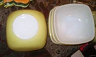 Vintage Pyrex 410 Set of 6 Sunshine Yellow square 12 oz  Dessert ?  Bowls  4.5