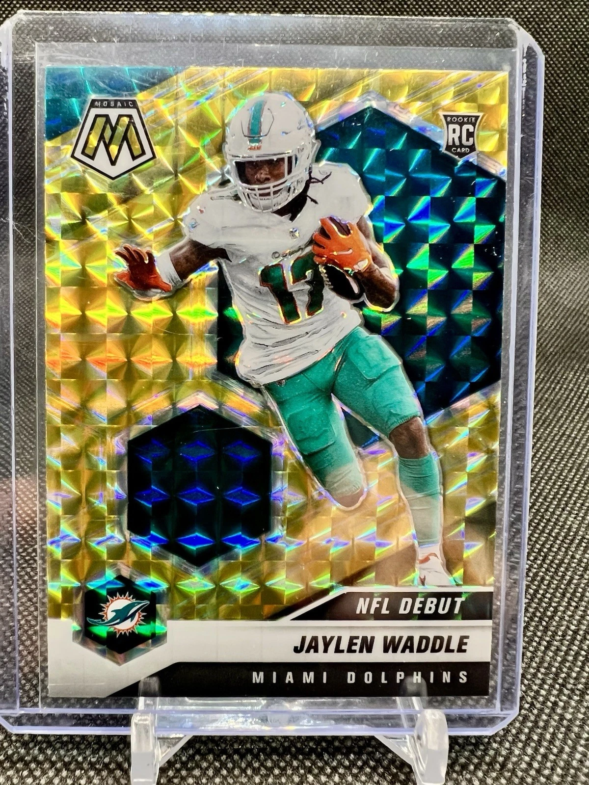 2021 Panini Mosaic Jaylen Waddle Rookie NFL Debut Reactive Yellow - DOLPHINS RC