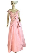 WOMEN'S VINTAGE 1980'S VICTOR COSTA PINK FORMAL DRESS SZ 8
