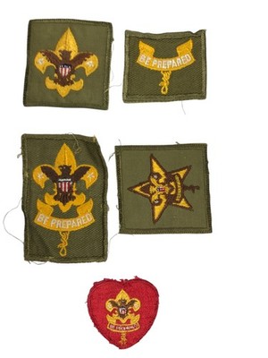 1950s-60s Boy Scouts Complete Rank Set Tenderfoot - Life Patch WORN (WSJ993)