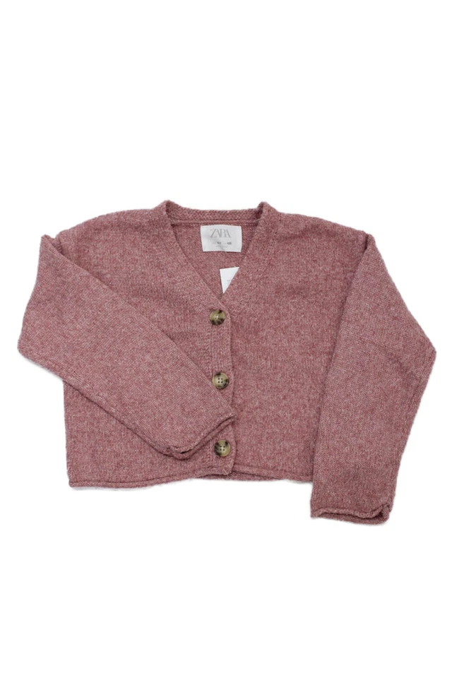 Zara Girls Long Sleeve Button Up Cardigan Sweater Pink Size 6-7Y - Image 2 of 4