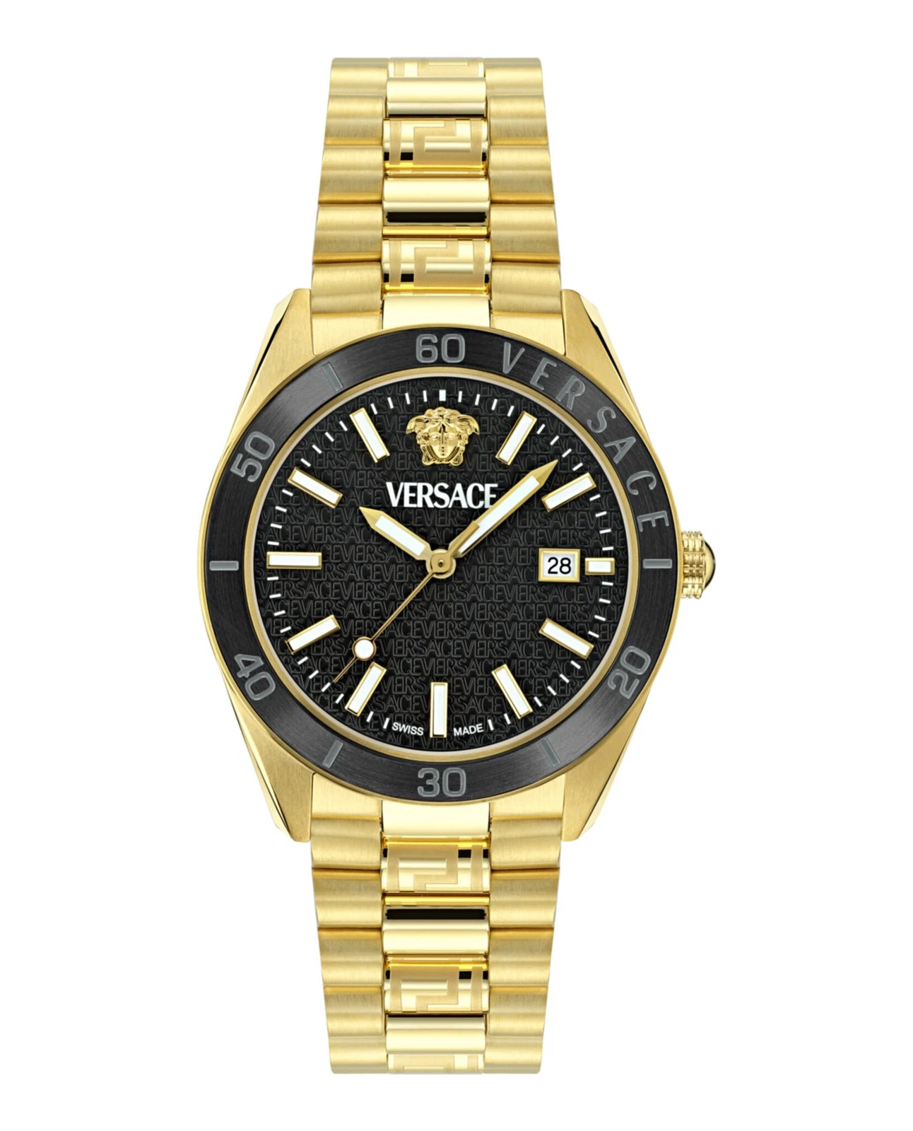 Orologio Versace Uomo Oro 42mm Bracciale Moda
