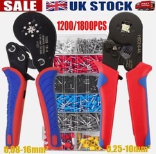 1200 Ferrule Bootlace Crimper Crimping kit 0.25-16mm² Wire Cord End Ratchet Tool