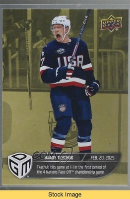 2024-25 4 Nations Face-Off Game Dated Moments Gold Brady Tkachuk #18 READ 1os2