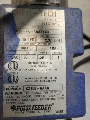 Chem-Tech Pulsafeeder Model #X015-XA-AAAAXXX