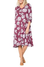 Cuddl Duds Women's Soft Stretch Lounge Dress Fig Rose