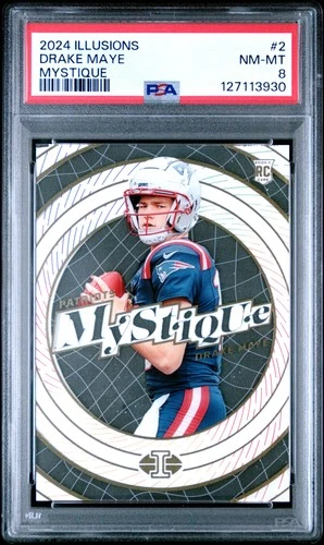 2024 PANINI ILLUSIONS MYSTIQUE #2 DRAKE MAYE ROOKIE RC PSA 8