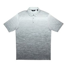 Hart Schaffner Marx Polo Shirt Men L Gray Ombre Striped Golf Performance Upscale