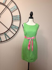 Etcetera Dress 2 NWOT Green Pink Sleeveless Textured Lined Sheath Designer