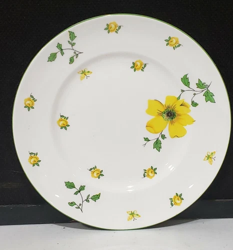 Vintage 1960s Royal Victoria Fine Bone China Dessert Plate, Yellow Dogwood