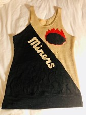 1930s 30's Vintage Basketball Game Worn Wool Jersey - Felt Miners Team Logo