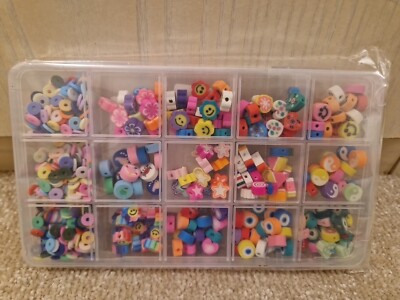 Buntes Polymer Ton Perlen Set Blumen und Sterne Schmuckherstellung Set