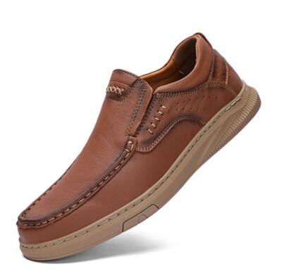Men's Business Casual Shoes Outdoor Driving Slip On Comfort Round