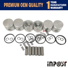 6 Set S2600 Piston With Ring Pin Clips For Kubota Tractor Engine Parts Std