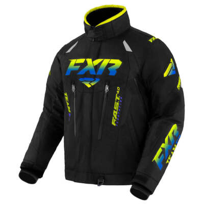FXR Team FX 2-In-1 F.A.S.T. Insulated Snowmobile Jacket - Blue-Hi-Vis Fade/Black