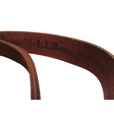 L. L. Bean Brown Cowhide Leather Belt Double Loop Closure  display picture 1