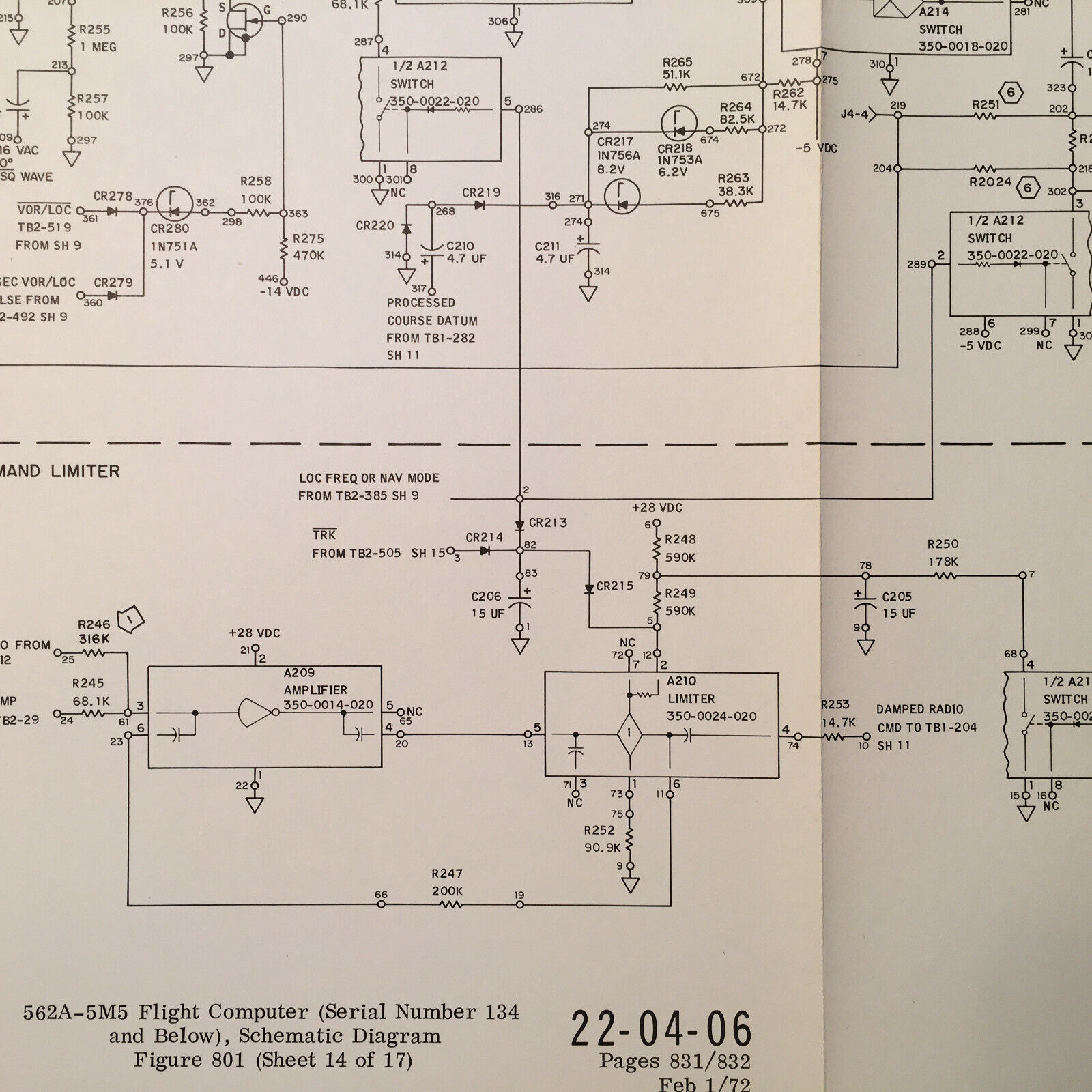 Collins 562A-5M5 Flight Computer Overhaul Manual Illustrated Parts List  Original